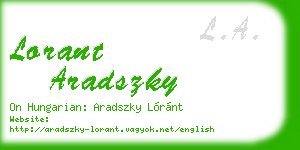 lorant aradszky business card